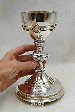 + Antique Sterling Silver Chalice Made by W. J Feeley Co. + 8 7/8 ht + (CU842) +