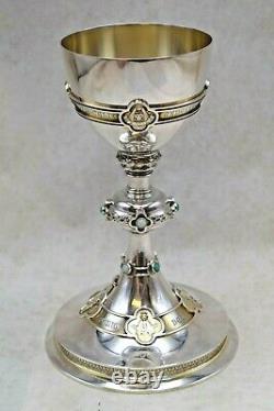 + Antique Sterling Silver Chalice Made by W. J Feeley Co. + 8 7/8 ht + (CU842) +
