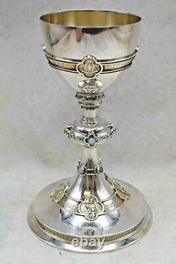 + Antique Sterling Silver Chalice Made by W. J Feeley Co. + 8 7/8 ht + (CU842) +