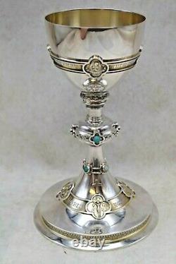 + Antique Sterling Silver Chalice Made by W. J Feeley Co. + 8 7/8 ht + (CU842) +