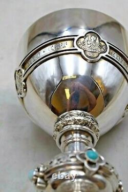 + Antique Sterling Silver Chalice Made by W. J Feeley Co. + 8 7/8 ht + (CU842) +