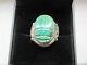 Antique Sterling Silver Egyptian Scarab Lotus Hand Made Ring Sz 5.25 Rare