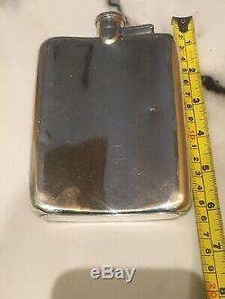 Antique Sterling Silver Hip Flask. 1916. Made during first world war