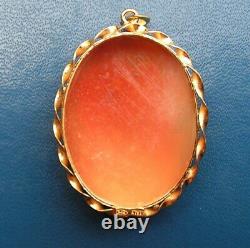 Antique Style Victorian High Relief Italian Shell Cameo/pendant Made In Italy