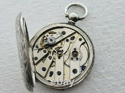 Antique Swiss Made Half Hunter 935 Sold Silver Small Pocket Watch Working Rare