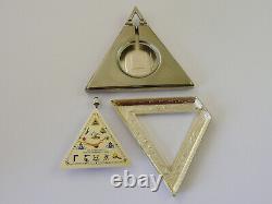 Antique Triangle Masonic Swiss Made Mechanical Sterling Silver Pocket Watch Vgc