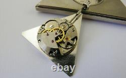 Antique Triangle Masonic Swiss Made Mechanical Sterling Silver Pocket Watch Vgc