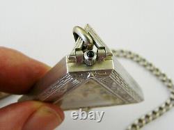 Antique Triangle Masonic Swiss Made Mechanical Sterling Silver Pocket Watch Vgc