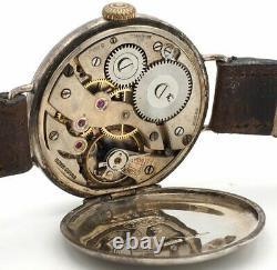 Antique WW1 Trench Watch By BODAT Watch Co. 15 Jewels Swiss Made Sterling Silver