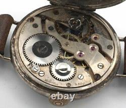 Antique WW1 Trench Watch By BODAT Watch Co. 15 Jewels Swiss Made Sterling Silver