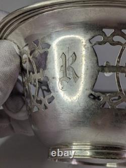 Antique decorative sterling silver bowl, made in Sheffield, England, 1920s