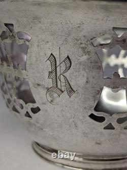 Antique decorative sterling silver bowl, made in Sheffield, England, 1920s