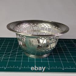 Antique decorative sterling silver bowl, made in Sheffield, England, 1920s