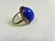Antique hand made sterling silver gem grade lapis lazuli ring 8.5 sz 46978