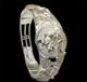 Antique hand made sterling silver hinged filigree cuff bangle 6 Wrist 22.6 Gram
