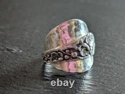 Antique sterling silver spoon ring made from an antique spoon sz 9