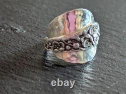 Antique sterling silver spoon ring made from an antique spoon sz 9
