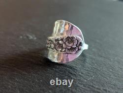 Antique sterling silver spoon ring made from an antique spoon sz 9