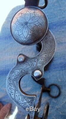 Antiqued Iron Custom Made Sterling Silver Horse Concho Bit by J. Wilson