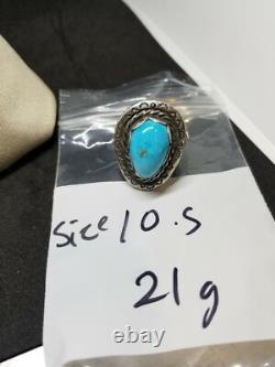 Aritisan Made Sterling Silver Turquoise Southwest Native style Ring