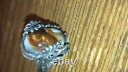 Arizona Fire Agate Gemstone Sterling Silver Ring Size 6.5 made in USA