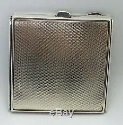 Art Deco 1936 Solid Sterling Silver Compact Case Box English Made Great Conditio