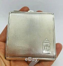 Art Deco 1936 Solid Sterling Silver Compact Case Box English Made Great Conditio