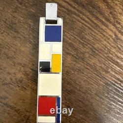 Art Inspired Enamel Necklace Sterling Silver Made In Italy Famous Artist Enamel