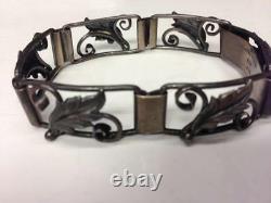 Art Nouveau Sterling Silver Bracelet Made in Denmark 20 grams
