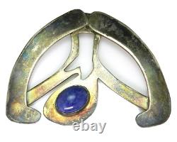 Artisan Hand Made 925 Sterling Silver & Blue Lapis Yoga Stretch Pendant