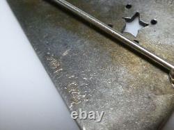 Artisan Hand Made Sterling Silver 18k Gold Hand Star Triangle Brooch Pin 2
