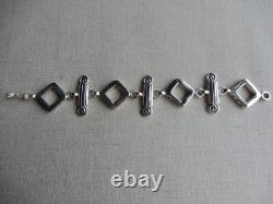 Artisan Made 925 Sterling Silver Geometric Link Bracelet