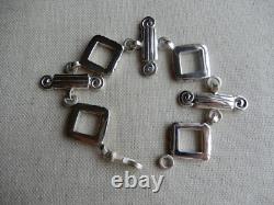 Artisan Made 925 Sterling Silver Geometric Link Bracelet