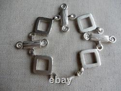 Artisan Made 925 Sterling Silver Geometric Link Bracelet