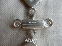 Artisan Made 925 Sterling Silver Geometric Link Bracelet