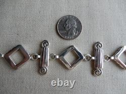 Artisan Made 925 Sterling Silver Geometric Link Bracelet