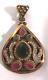Artisan Made 925 Sterling Silver Pendant Gold Wash 3 Large Ruby Stones TOTAL WOW
