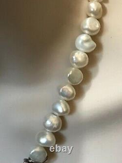 Artisan Made Freshwater Pearl Sterling Silver Toggle Natural Aquamarine Necklace