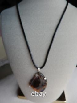 Artisan Made Sterling Silver 925 Montana Agate Pendant & Earring Set