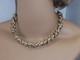 Artisan Made Sterling Silver Gold Accent Choker Necklace Signed RW 75 Grams