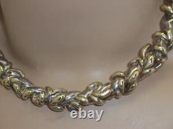 Artisan Made Sterling Silver Gold Accent Choker Necklace Signed RW 75 Grams