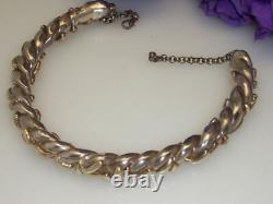 Artisan Made Sterling Silver Gold Accent Choker Necklace Signed RW 75 Grams