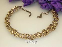 Artisan Made Sterling Silver Gold Accent Choker Necklace Signed RW 75 Grams
