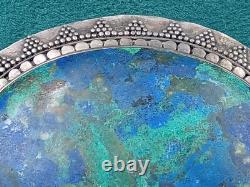 Artisan Made Sterling Silver Pin w. Azurite Cabochon Stone 2.75 x 2.25