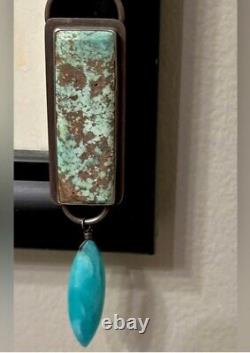 Artisan Made Sterling Silver Statement Necklace featuring Turquoise & Amazonite