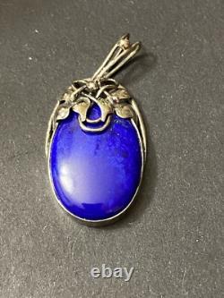 Artisan made LAPIS LAZULI GEMSTONE STERLING SILVER PENDANT/ Enhancer 2x1