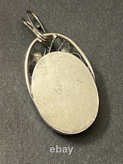 Artisan made LAPIS LAZULI GEMSTONE STERLING SILVER PENDANT/ Enhancer 2x1