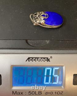 Artisan made LAPIS LAZULI GEMSTONE STERLING SILVER PENDANT/ Enhancer 2x1