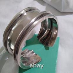Artisan made Sterling Silver Gathered Cuff Bracelet