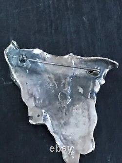 Artisan sterling Silver Hand Made jacket brooch pin